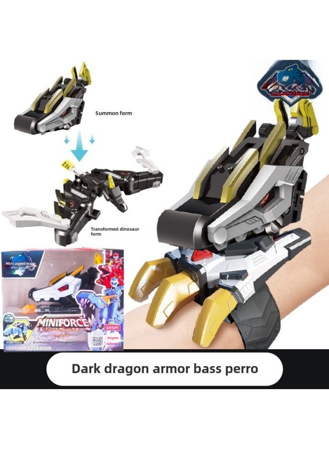 Genuine Mini Special Team Children's Electronic Deformation Watch Toy King Kong Summon Shaper Dinosaur Power Watch-Color:Dark Dragon Armor ]  - Image 1