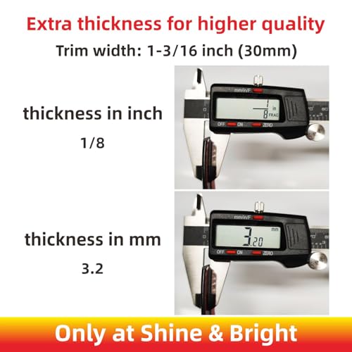 NANSH 16Ft Glossy Black Extra Thick Auto Molding Trim Universal Bumper Window Door Body Side Decorative Strip Scratch-Proof (Width: 1-3/16inch [30mm]) - Image 5