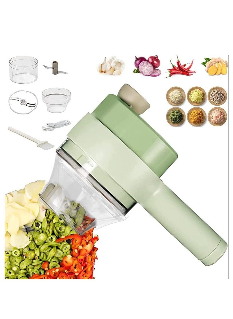 Raxoom Electric Vegetable Cutter Set Gatling Vegetable Chopper Mini Wireless Food Processor Garlic Chili Onion Celery Ginger Meat Garlic Chopper with Brush - Image 1