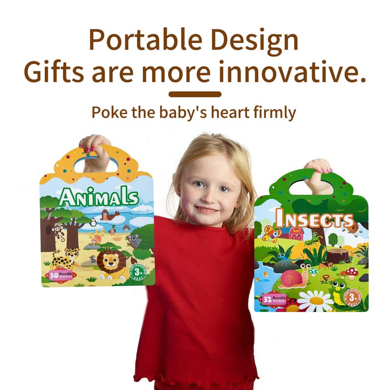 Quiet Jelly Sticker Book Children'S Enlightenment Early Education Baby Hands-On Brain Puzzle Portable Jigsaw Puzzle Repeated Stickers - Image 2