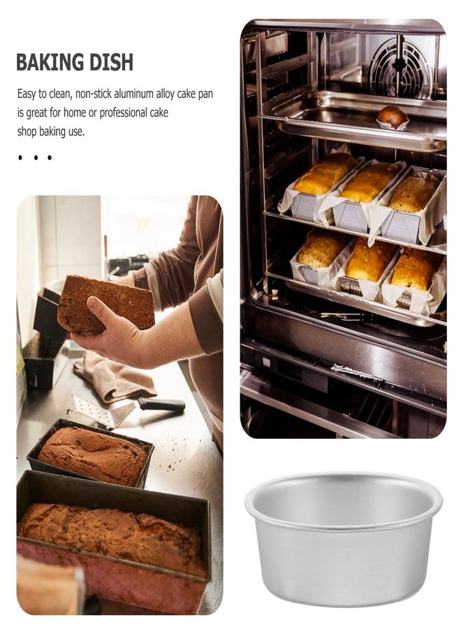 PRETYZOOM 4pcs Mini Cake Pans Oval Cheesecake Tin Nonstick Bread Loaf Baking Molds Aluminum Pudding Cup for Cheese Cake Quiche - Image 2