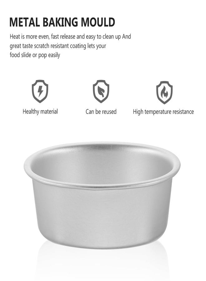 PRETYZOOM 4pcs Mini Cake Pans Oval Cheesecake Tin Nonstick Bread Loaf Baking Molds Aluminum Pudding Cup for Cheese Cake Quiche - Image 5