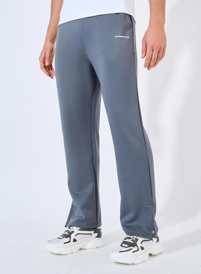 Styli Relaxed Fit Open Hem Scuba Pants With Bottom Snap Detail