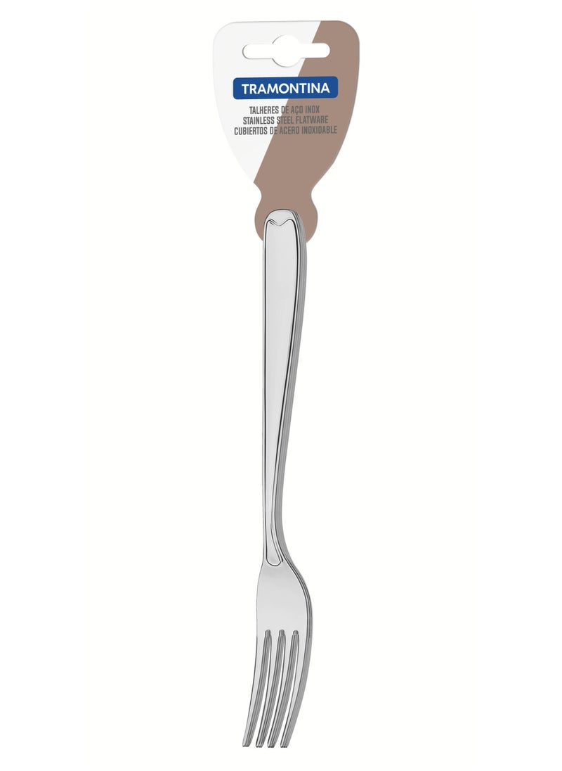 TRAMONTINA Since 1911,Made in Brazil- Copacabana 3 Pieces Stainless Steel Dessert Fork Set with Gloss Finish and Detailing on the Handles  - Image 1