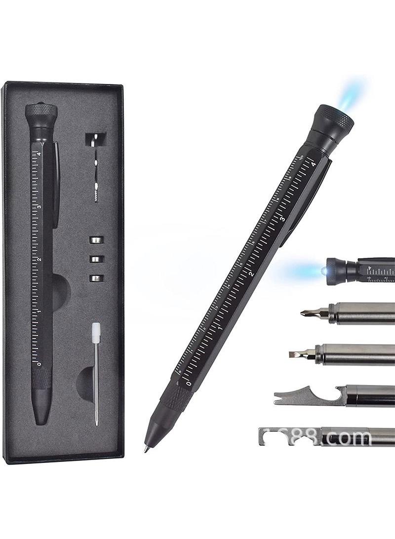 Generic Metal multifunctional rotary massage decompression tool pen bottle opener pen luminous pen ball pen - Image 1