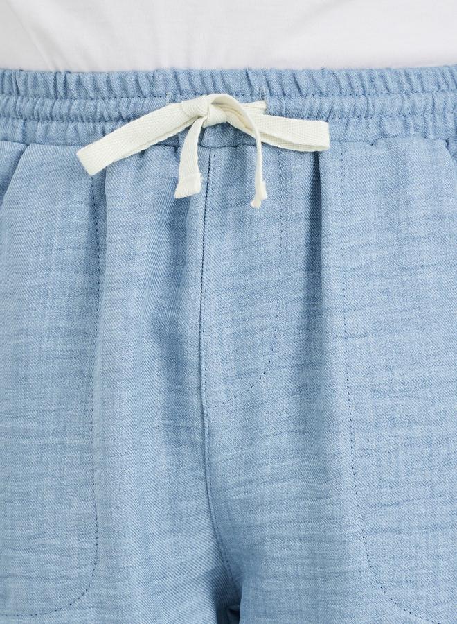 Styli Regular Fit Linen Pants with Drawstring - Image 3