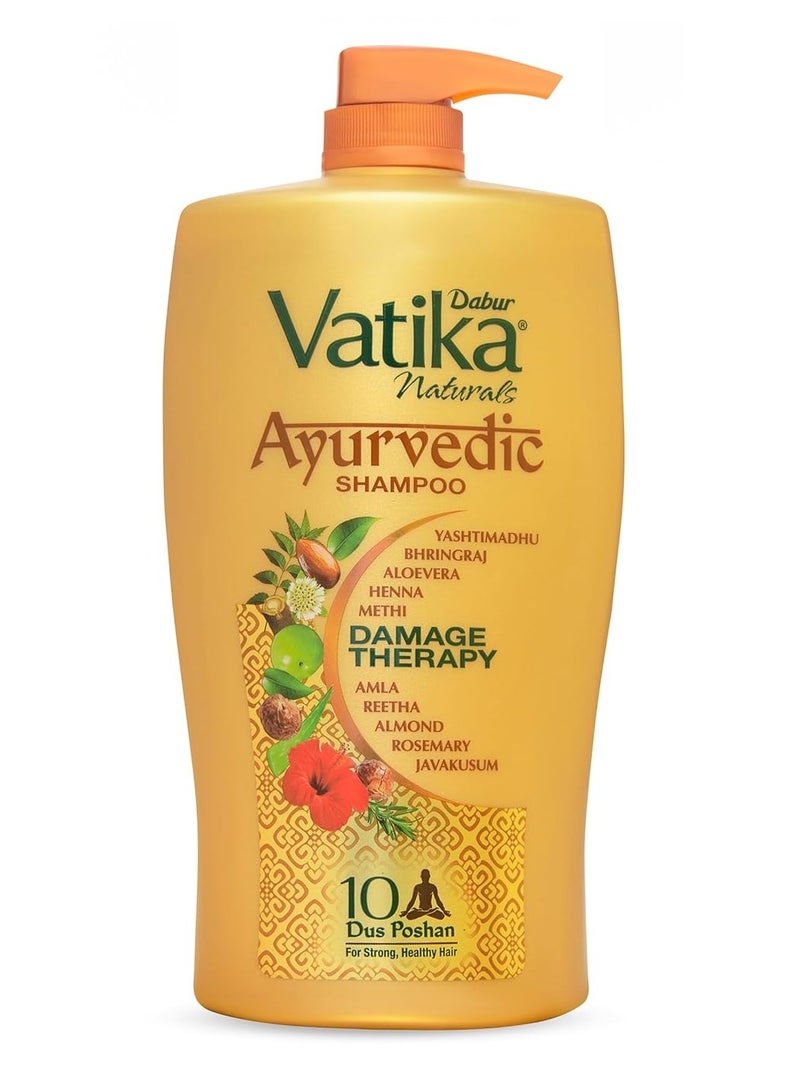فاتيكا شامبو الأيورفيدا - 1 لتر | علاج الضرر | بقوة 10 مكونات لحل 10 شعر problems| لا بارابين | لجميع أنواع الشعر - Image 1