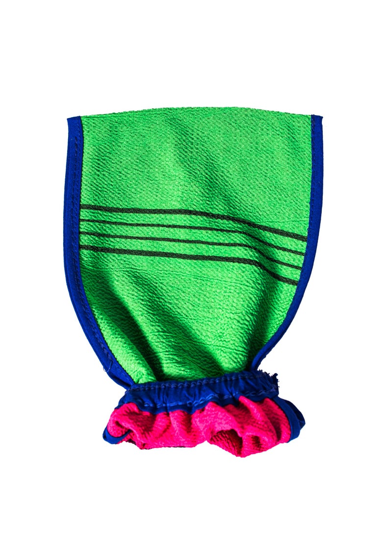 Moroccan MOROCCAN Korean Bath Gloves Double-Sided – 100% Viscose for Deep Exfoliation with Elastic Cuff  - Image 2