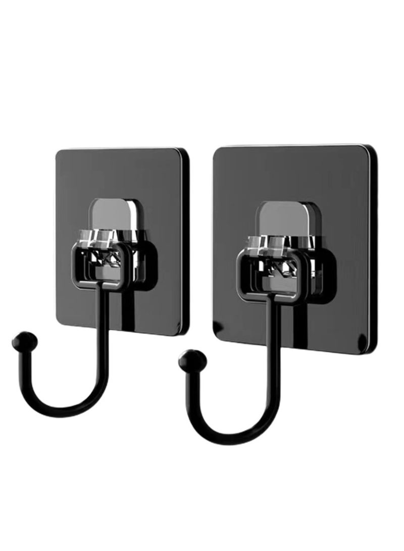 20pcs Ya Black Strong Non Trace Hooks Large Hooks Non Nail Creative Non Trace Adhesive Transparent Brushed Wall Kitchen - Image 1