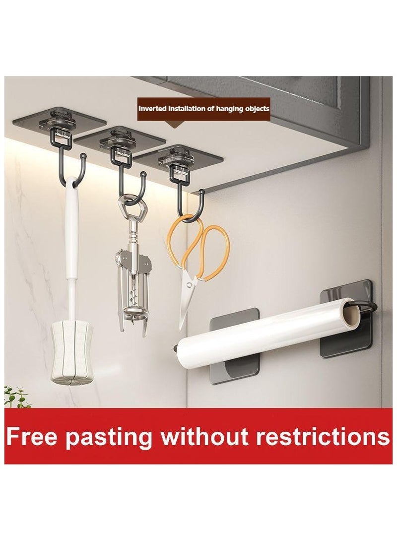 20pcs Ya Black Strong Non Trace Hooks Large Hooks Non Nail Creative Non Trace Adhesive Transparent Brushed Wall Kitchen - Image 2