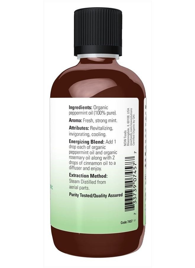 now Essential Oils, Organic Peppermint Oil, Invigorating Aromatherapy Scent, Steam Distilled, 100% Pure, Vegan, Child Resistant Cap, 4-Ounce  - Image 3