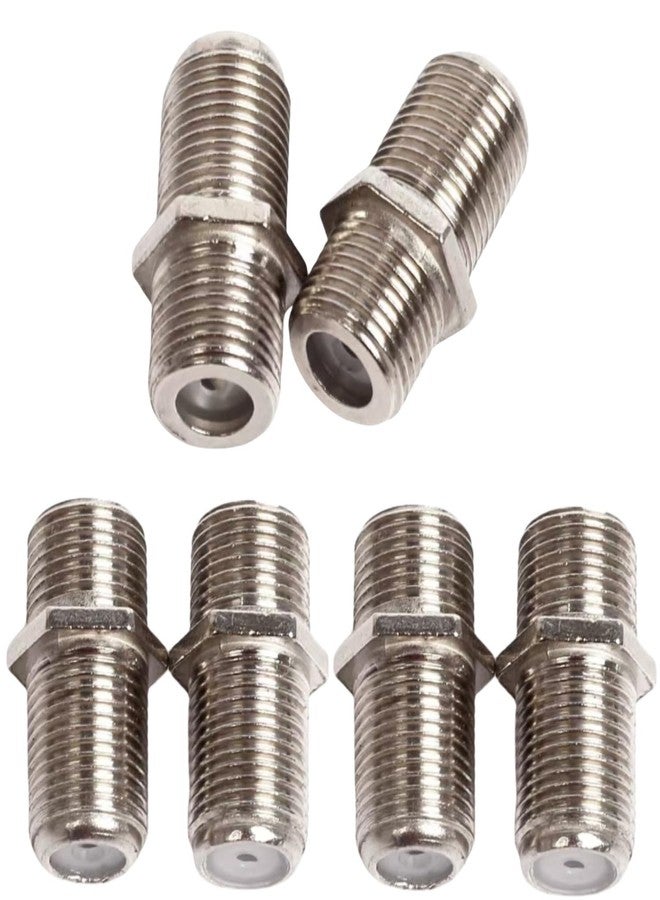 EZYUMM 6-Pack Coaxial Cable Connector, F-Type Female to Female RG6 Coax Extender Adapter for TV, Satellite, Cable Modem & VCR (Nickel Plated, High-Speed Signal) - Image 1