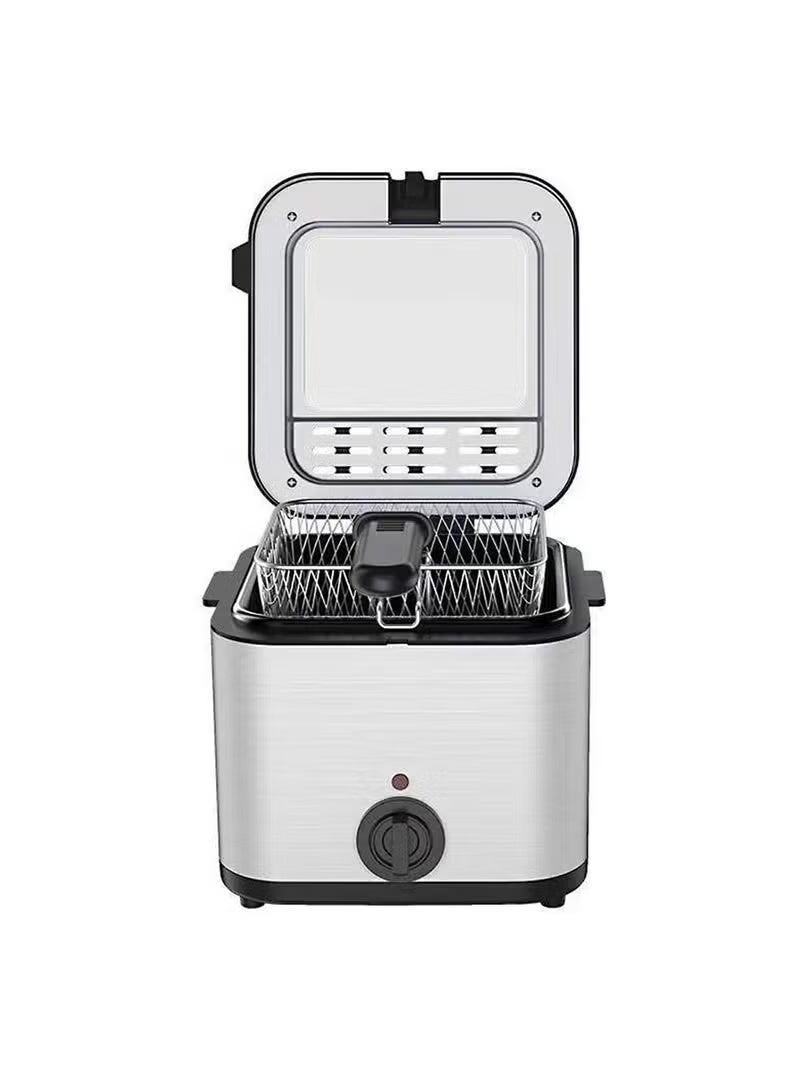 Denx 2.5L Electric Deep Fryer with View Window Stainless Steel Lid 1000W Smart Multi-Function Oil Fryer - Image 4
