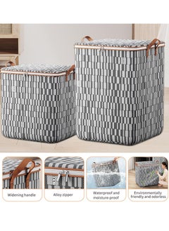MLADEN 3PCS 180L Large Storage Bags Waterproof Clothes Storage Bins Foldable Closet Organizers Storage Containers with Durable Handle/Zipper for Clothing  Blanket Comforters Bed Sheets Pillows and Toys  - Image 4