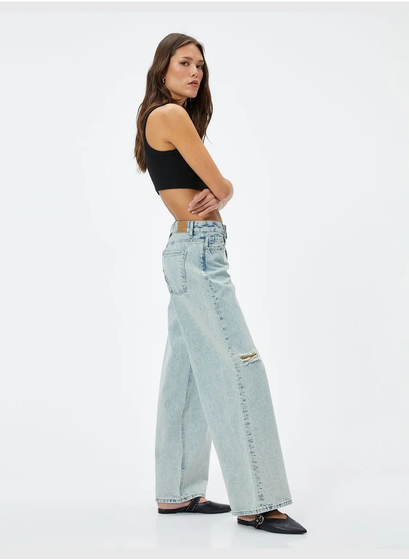 كوتون Loose Straight Jeans