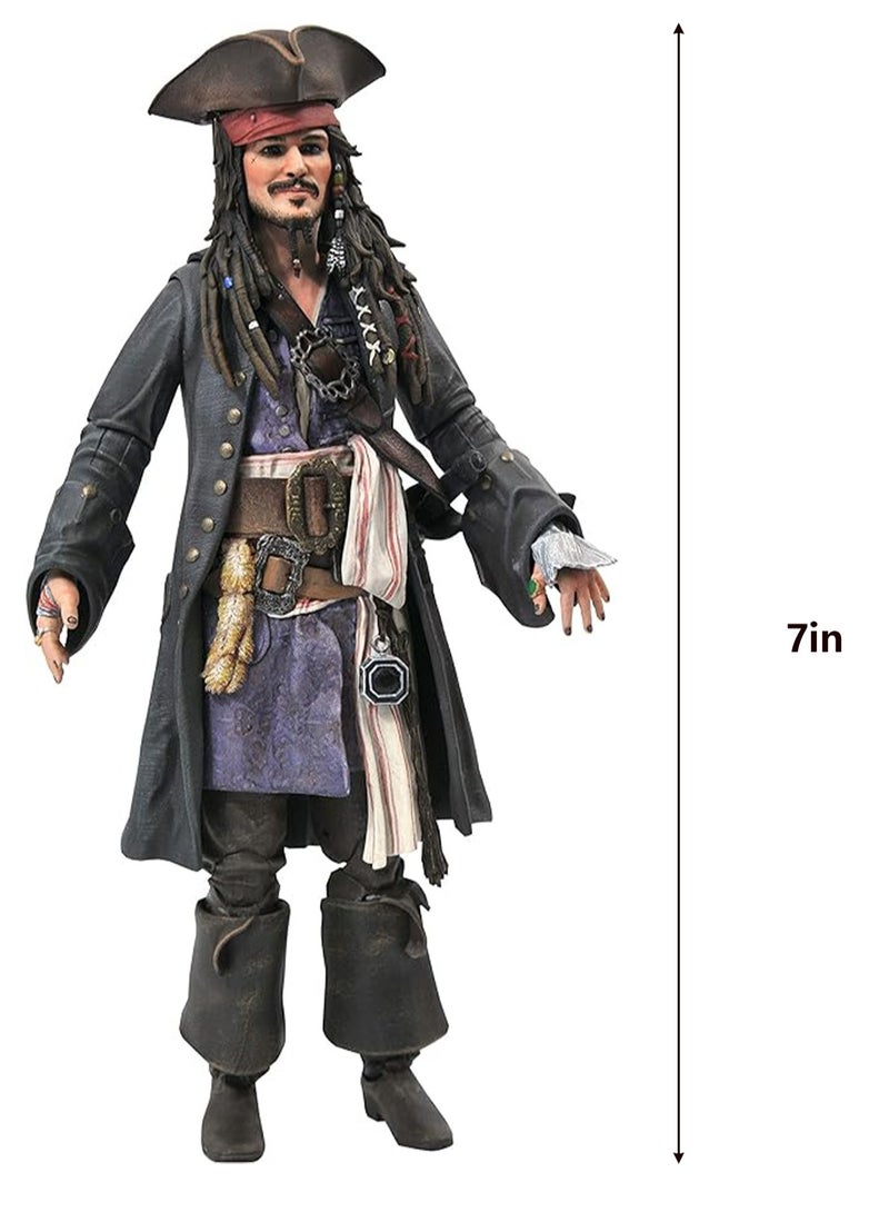 Pirates of The Caribbean Dead Men Tell No Tales Jack Sparrow Action Figure Toy, Desktop Ornaments Collectibles  - Image 2