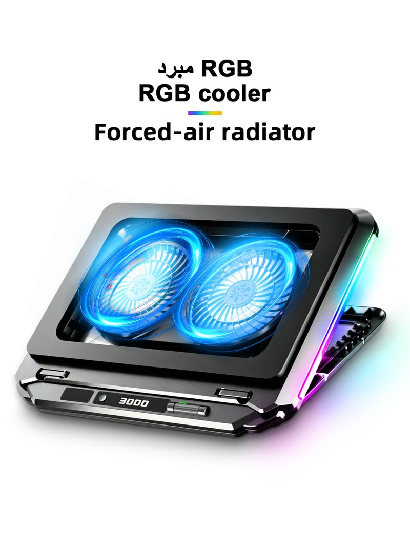 DYSWEI Powerful Cooling Fan for Gaming Laptop, Cooling Pad with Infinity RGB & Sealed Foam for Rapid Cooling, Fits 14-21 inch Laptops - Image 1