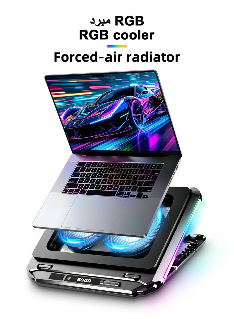 DYSWEI Powerful Cooling Fan for Gaming Laptop, Cooling Pad with Infinity RGB & Sealed Foam for Rapid Cooling, Fits 14-21 inch Laptops - Image 2