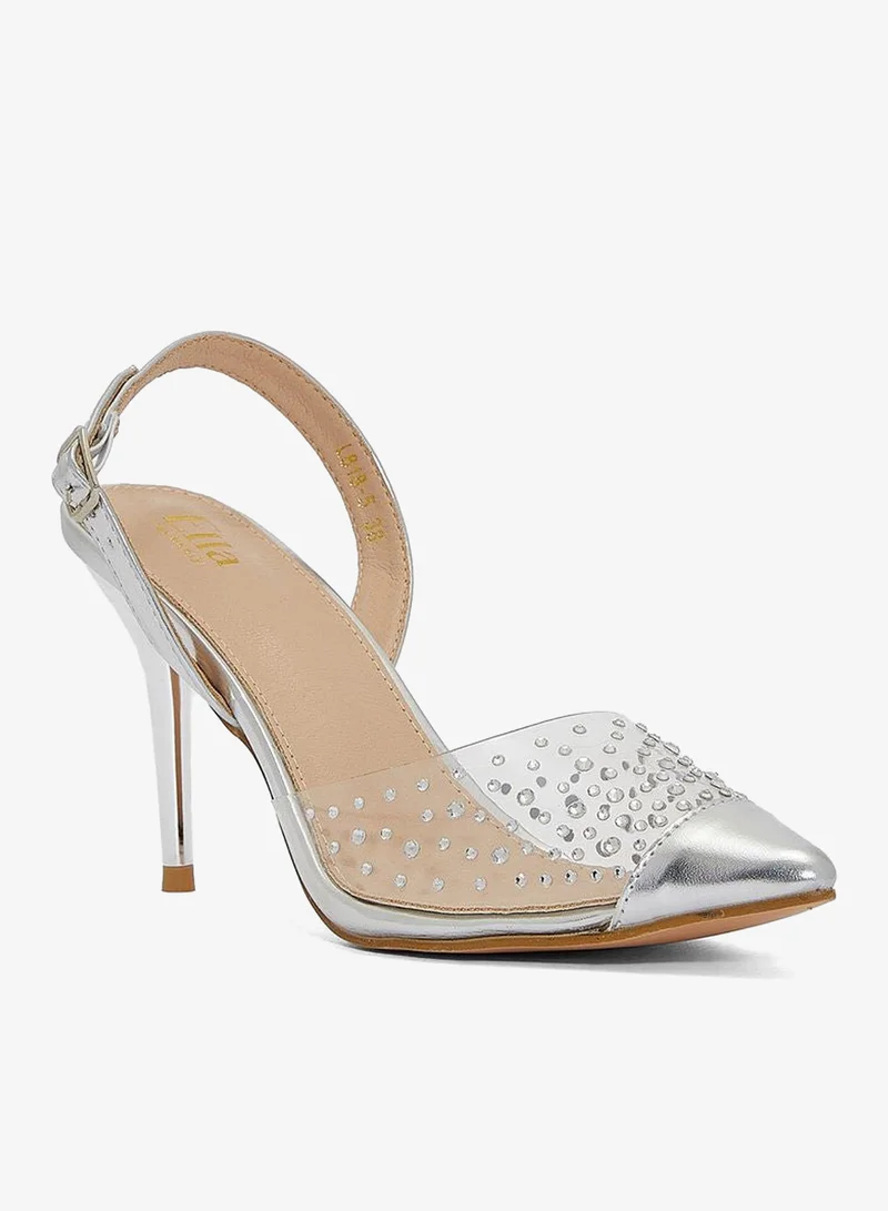 Ella Limited Edition Diamante Detail Clear Slingback Pump