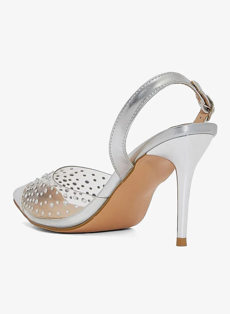 Ella Limited Edition  Diamante Detail Clear Slingback Pump for Women | Best Price UAE