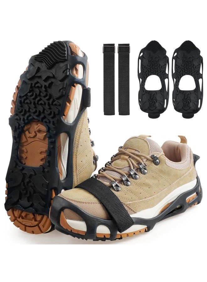 SILANON Spikeless Ice Cleats for Shoes and Boots - Perfect for Transitioning Between Indoor/Outdoor Surfaces,with Straps,L-XL - Image 1