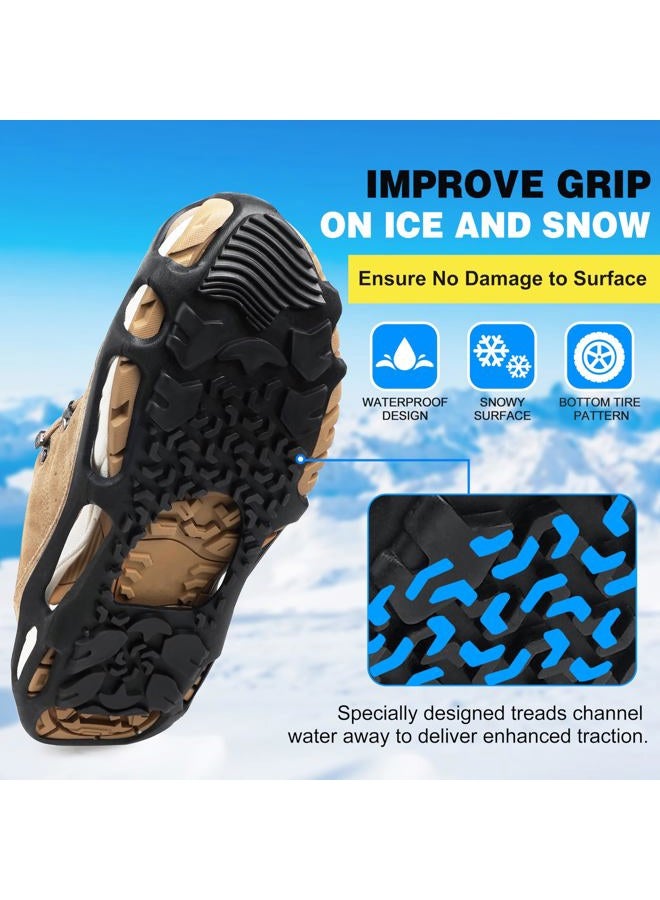 SILANON Spikeless Ice Cleats for Shoes and Boots - Perfect for Transitioning Between Indoor/Outdoor Surfaces,with Straps,L-XL - Image 2