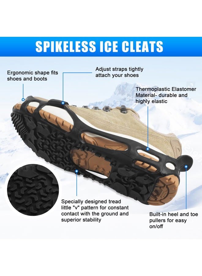 SILANON Spikeless Ice Cleats for Shoes and Boots - Perfect for Transitioning Between Indoor/Outdoor Surfaces,with Straps,L-XL - Image 3