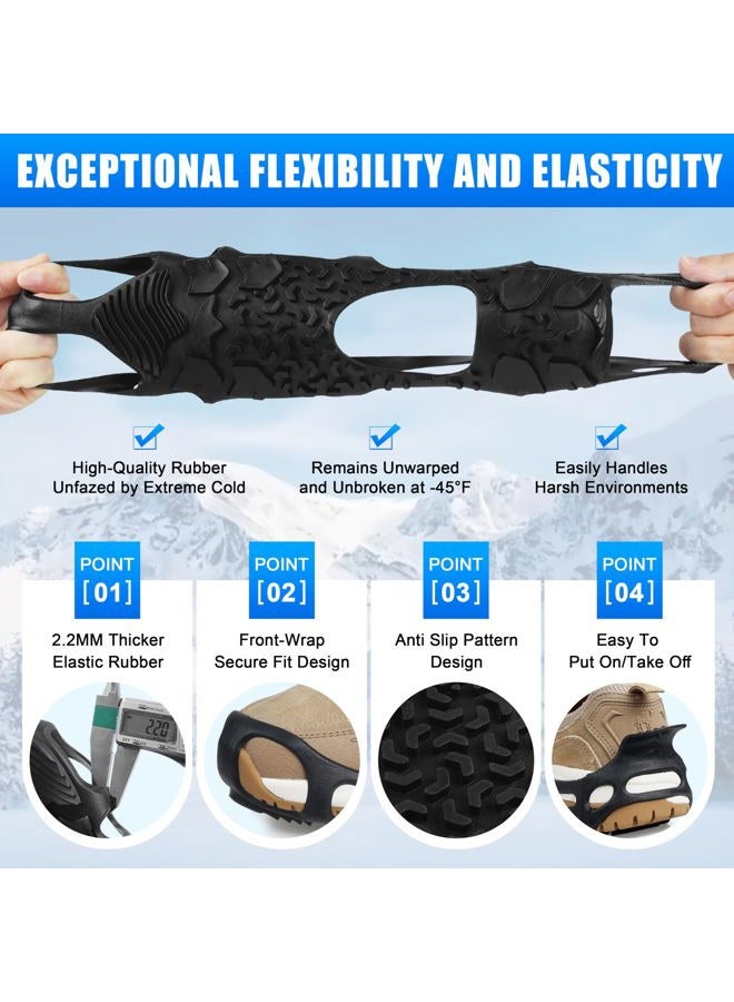 SILANON Spikeless Ice Cleats for Shoes and Boots - Perfect for Transitioning Between Indoor/Outdoor Surfaces,with Straps,L-XL - Image 4