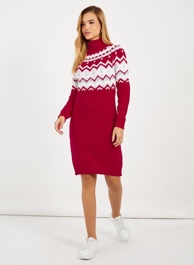 Styli Fair Isle Sweater Dress  - Image 1