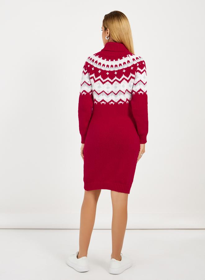 Styli Fair Isle Sweater Dress  - Image 4