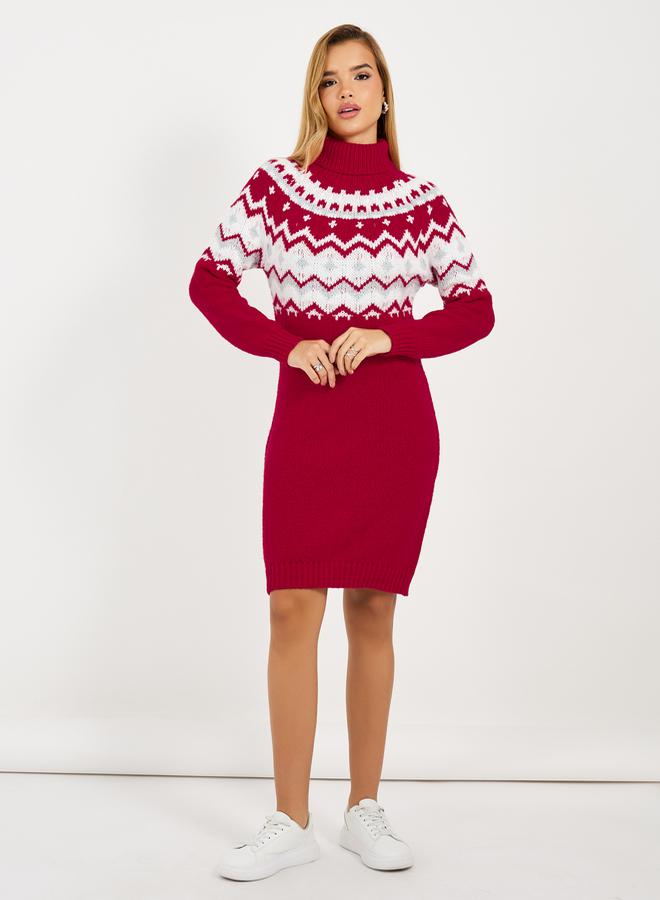 Styli Fair Isle Sweater Dress  - Image 5