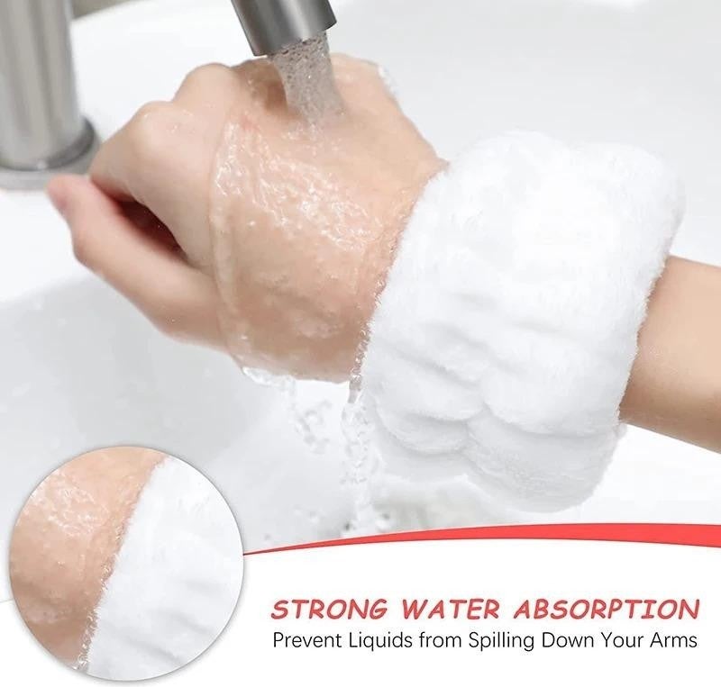 Meşeli Tekstil 2 Pieces Super Soft Towel Wrist Washing Band Sports Spa Bracelet  - Image 3
