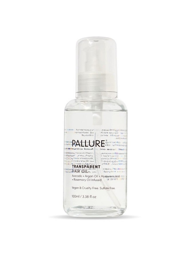 Pallure Pallure Transparent Hair Oil Treatment To Support Thicker, Voluminous, Fuller Looking Hair, Infused with Hyaluronic Acid, Biotin, Avocado and Rosemary Oil (3.4 Fl Oz)  - Image 1