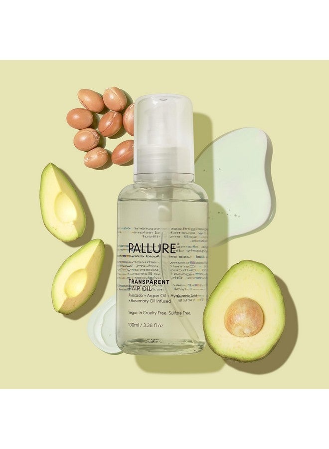 Pallure Pallure Transparent Hair Oil Treatment To Support Thicker, Voluminous, Fuller Looking Hair, Infused with Hyaluronic Acid, Biotin, Avocado and Rosemary Oil (3.4 Fl Oz)  - Image 2