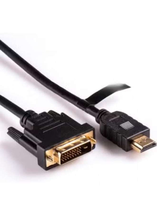 كابل محول DVI إلى HDMI عالي الجودة 3 متر - عملي وسهل الاستخدام لنقل صورة Full HD - قوي ومطلي بالذهب لتوصيل الكمبيوتر والشاشات