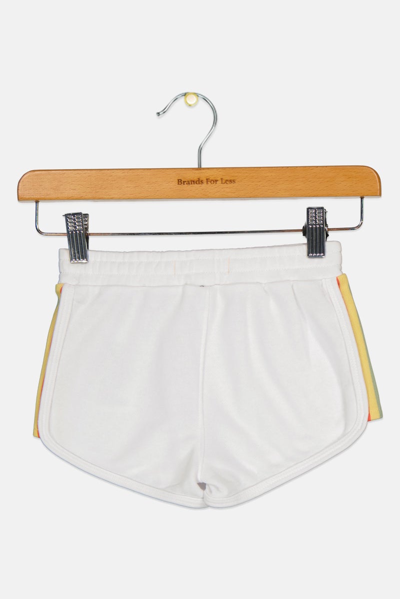 Levi's Toddlers Girl Brand Logo Knit Shorts, White - Image 2