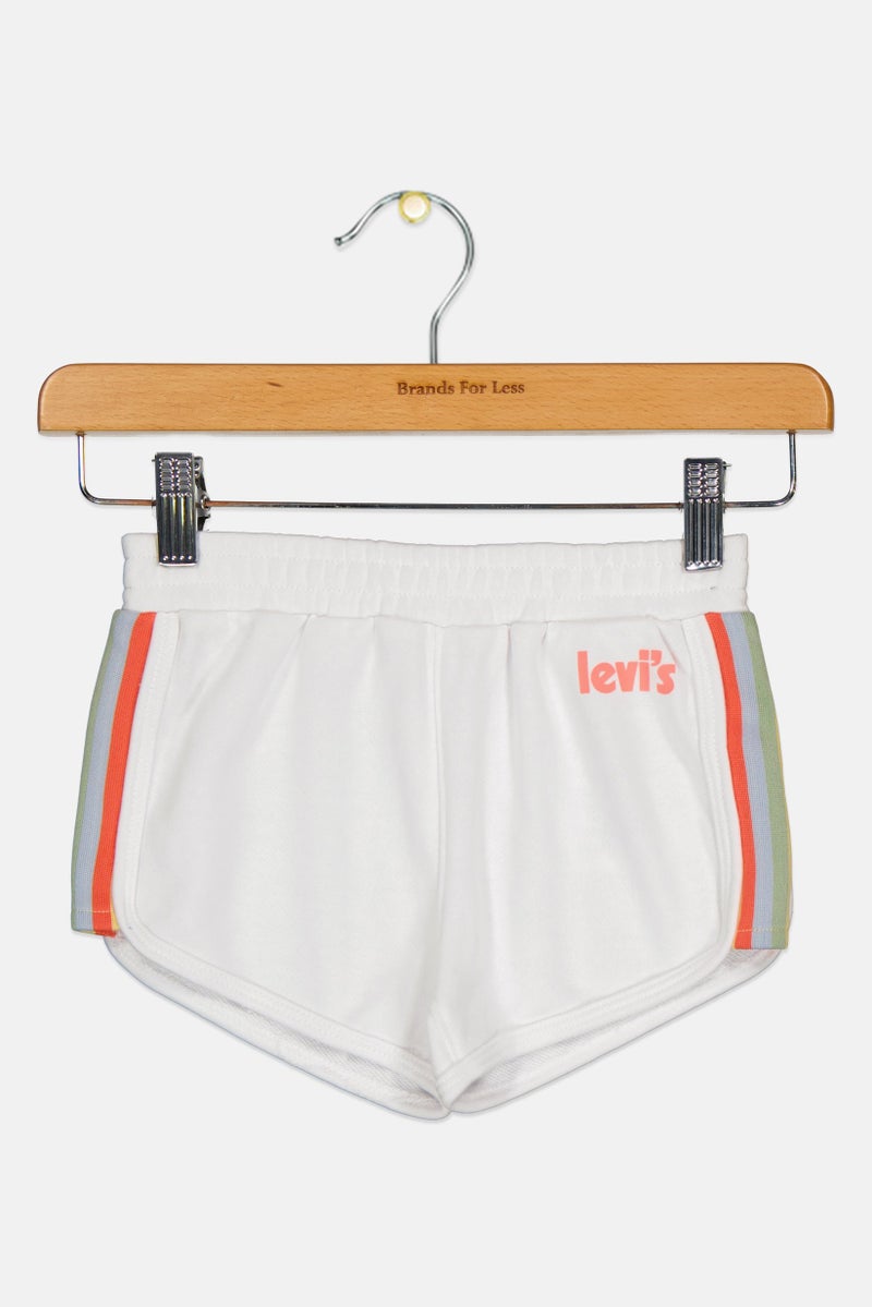 Levi's Toddlers Girl Brand Logo Knit Shorts, White - Image 1