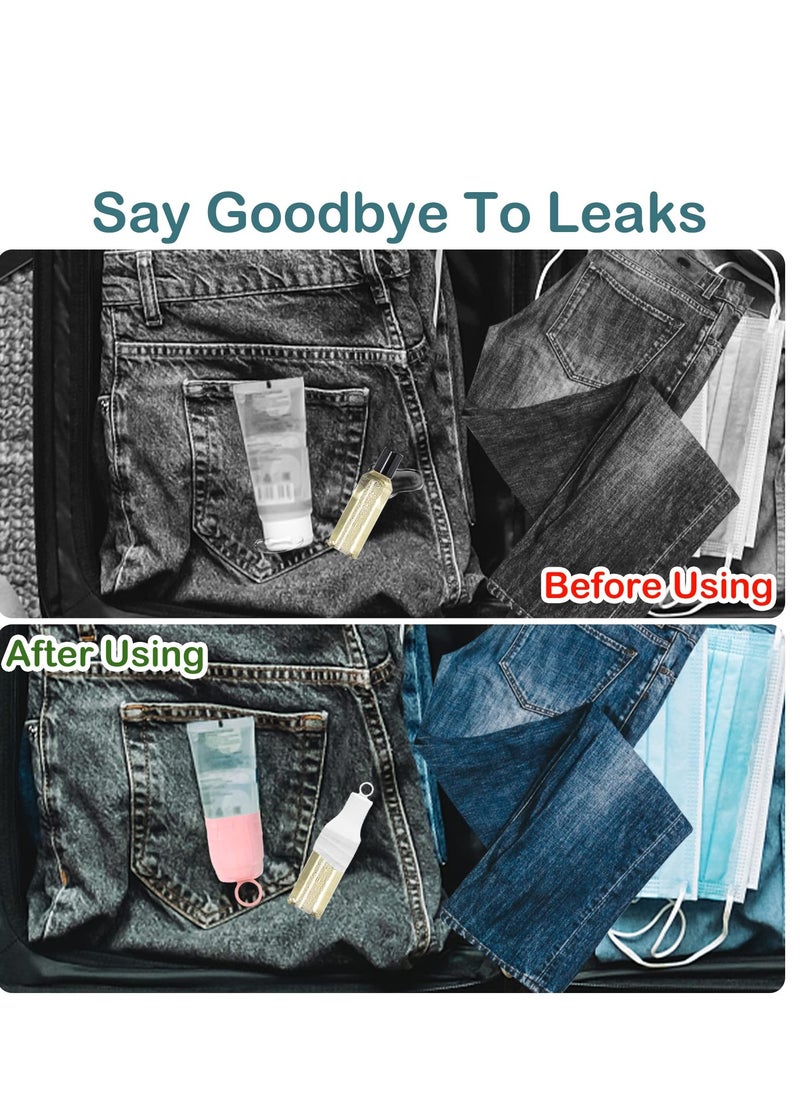 SYOSI - 8 Pack Elastic Sleeves for Leak Proofing Travel, Leak Locks Toiletry Skins Travel Bottles Leak Proof Silicone Sleeve Covers for Travel Container in Luggage Reusable Toiletries Accessory - Image 1