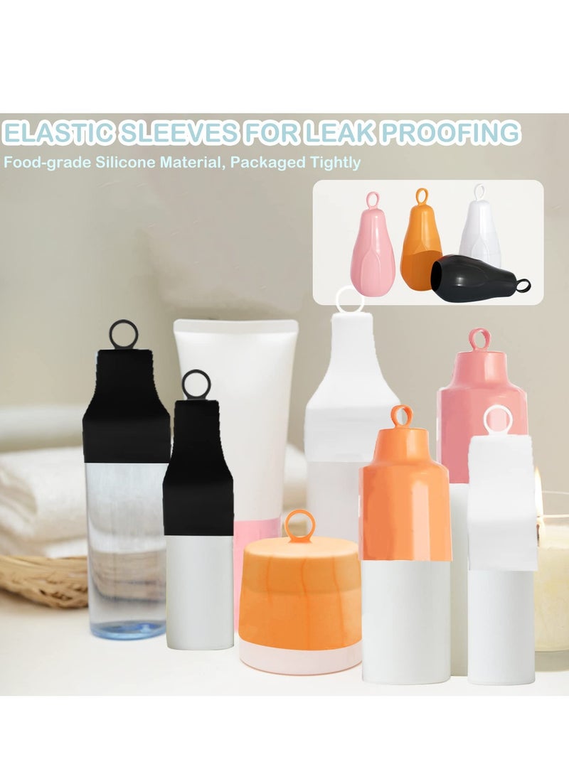 SYOSI - 8 Pack Elastic Sleeves for Leak Proofing Travel, Leak Locks Toiletry Skins Travel Bottles Leak Proof Silicone Sleeve Covers for Travel Container in Luggage Reusable Toiletries Accessory - Image 1