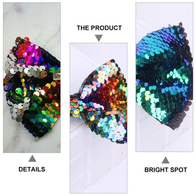 Operitacx 2pcs Reversible Sequins Bowknot Hair Clips for Green and Sparkle Hair Barrettes for Party and Everyday Accessories - Image 3