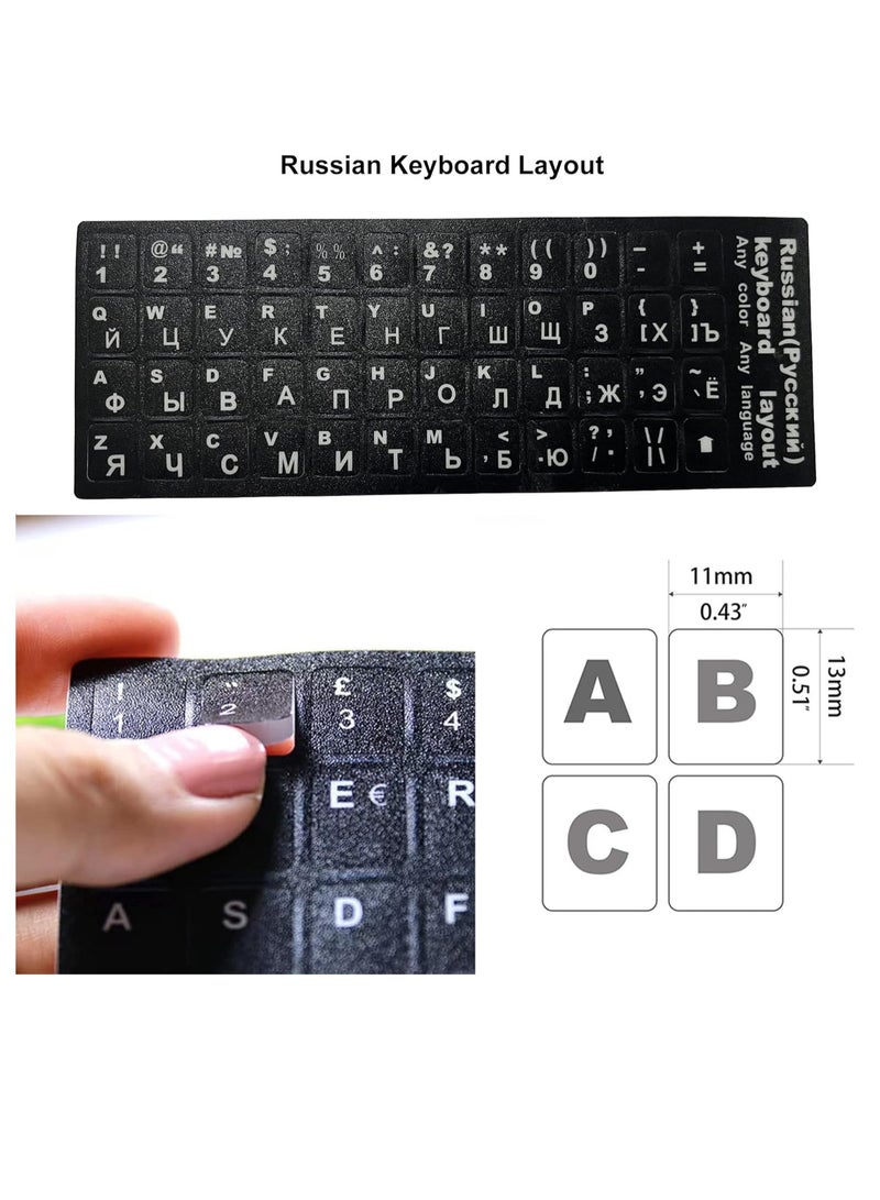 3 pack Russian Keyboard Layout Stickers for PC Laptop (Russian)  - Image 3