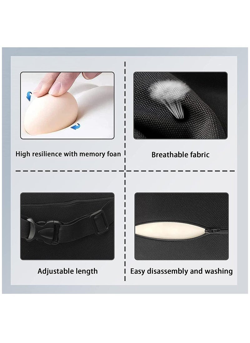 Generic Lumbar Support Pillow And Car Headrest Neck Pillow Ergonomic Design Memory Cotton Headrest And Back Car Waist Pillow And Car Neck Support Pillow For Office Chair  Black  - Image 5