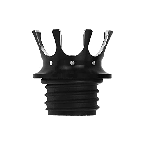 HDBUBALUS Motorcycle Vented Gas Cap King Crown Fuel Tank Cap with Right-Hand Threads Fit for Harley Sportster Dyna Touring Road King Softail Trike FLRT Black - Image 1