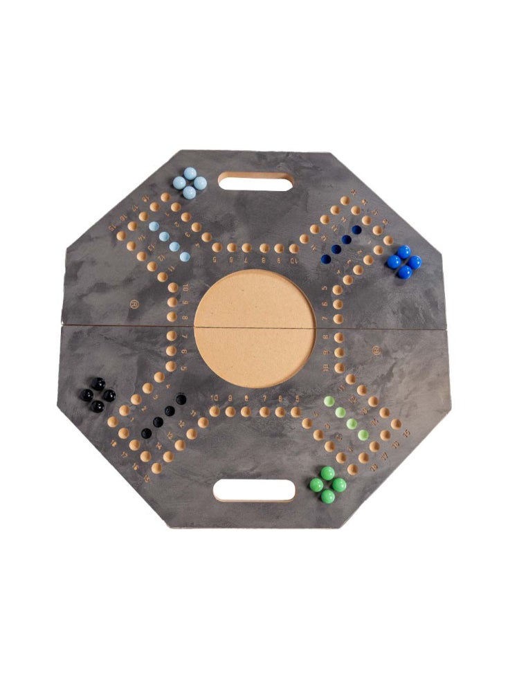 3x double Wooden Jackaroo Game for Strategic Planning with Stones - Grey - Image 1