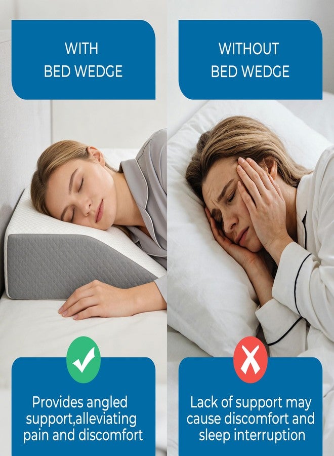 Alpen Wedge Pillow, Bed Wedge Pillow for Sleep Apnea, Acid Reflux Pillow, Memory Foam Sleep Apnea Pillows for Sleeping, 7" Height, White and Grey - Image 4