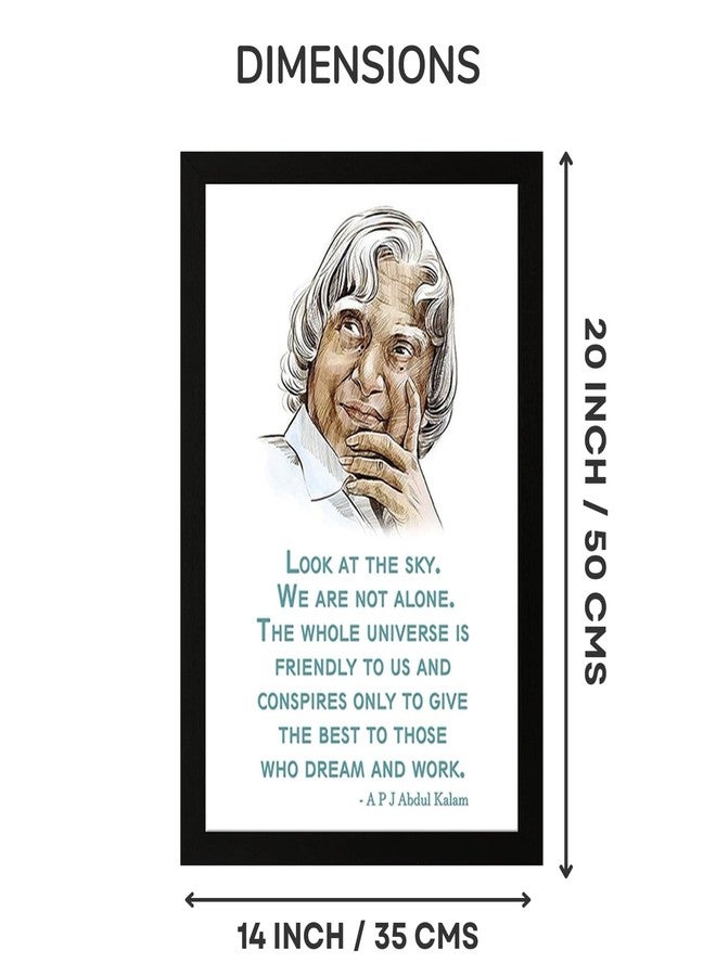 Masstone APJ Abdul Kalam Painting With Quotes in Frame | Wall Art Painting Office (14x20 Inch) | APJ Abdul Kalam Famous Motivational Quotes Framed | Inspirational Quotes for Wall Study Room - Image 2