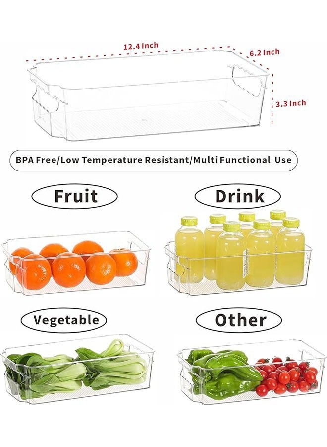 YelaJoy Acrylic Fridge Organizer - 6 Pcs Stackable Clear Plastic Refrigerator Organizer Bins, Freezer, Kitchen Cabinet, Pantry Organization and Storage, BPA Free Fridge Organizer, 14.8 Inch Long Large Capacity  - Image 2
