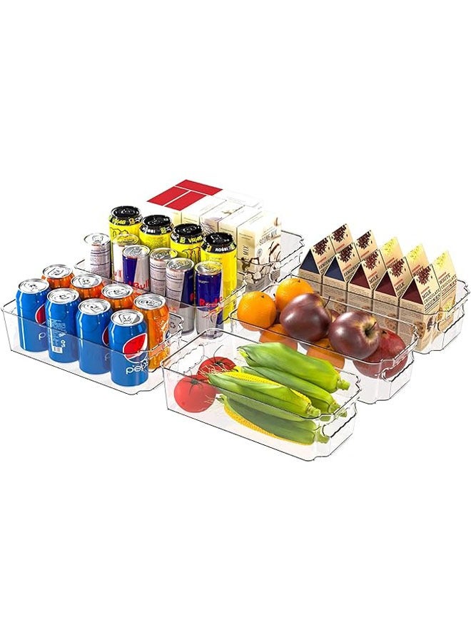 YelaJoy Acrylic Fridge Organizer - 6 Pcs Stackable Clear Plastic Refrigerator Organizer Bins, Freezer, Kitchen Cabinet, Pantry Organization and Storage, BPA Free Fridge Organizer, 14.8 Inch Long Large Capacity  - Image 1