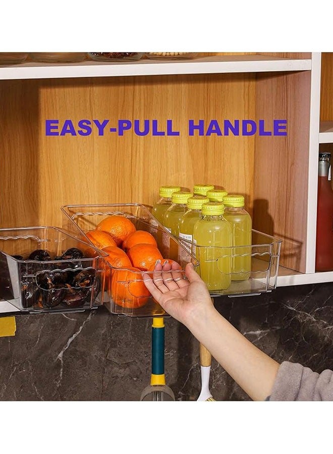 YelaJoy Acrylic Fridge Organizer - 6 Pcs Stackable Clear Plastic Refrigerator Organizer Bins, Freezer, Kitchen Cabinet, Pantry Organization and Storage, BPA Free Fridge Organizer, 14.8 Inch Long Large Capacity  - Image 4