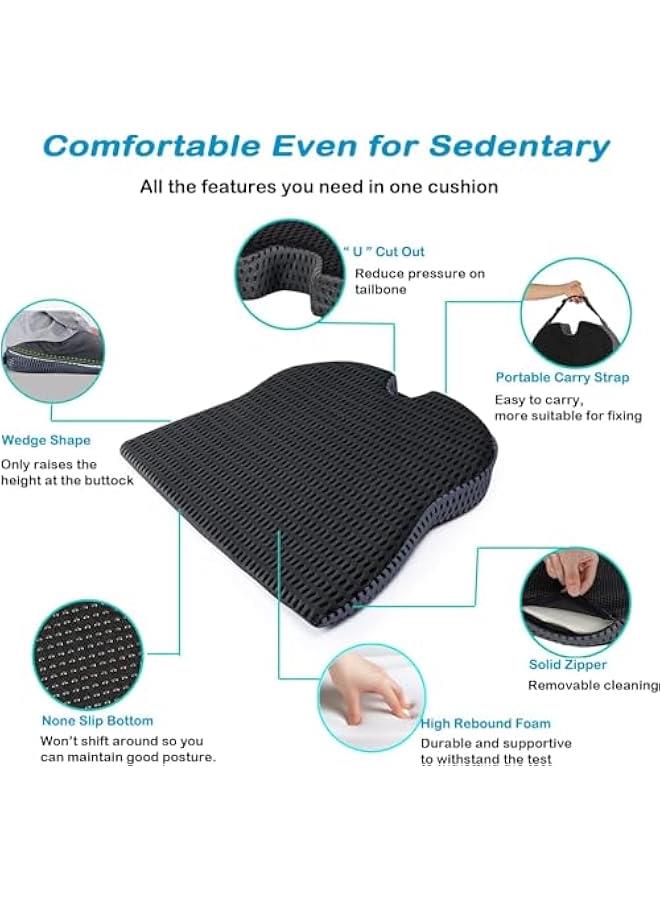 SupWolf Wedge Car Seat Cushion, Comfortable Memory Foam Car Seat Cushion for Driving, Sciatica and Back Pain Relief, Seat Cushion for Car-Truck, Office, Wheelchair, Enhancing Driving Comfort (Grey) - Image 4